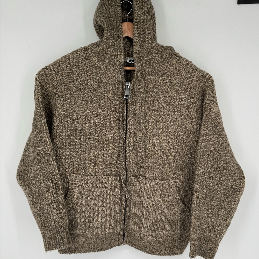 Zara Women's Hooded Full Zip Long Sleeve Sweater Size XS-Sm Brown/Tan Soft E7
